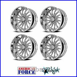 (4) 24x12 American Force Polished SS8 Octane Wheels For Chevy GMC Ford Dodge