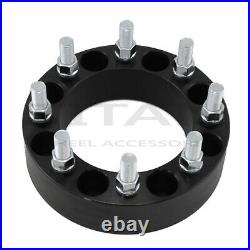 (4) 2 inch BLACK Wheel Spacers 8x6.5 (8x165.1) 50mm 9/16 Thread Pitch