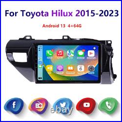 4-64GB Android 13 For Toyota Hilux 2015-23 Carplay Car Stereo Radio WIFI GPS BT