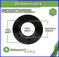 (4) 6x5.5 to 8x6.5 Wheel Adapters 2 6x139.7 Hub to 8x165.1 Wheel Fits Chevy GMC (4) 6x5.5 to 8x6.5 Wheel Adapters 2 6x139.7 Hub to 8x165.1 Wheel Fits Chevy GMC