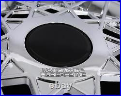 4 98-02 MERCURY GRAND MARQUIS 16 CHROME Spoke Wheel Covers Rim Hub Caps Hubs