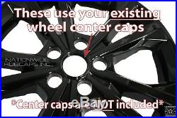 4 Black 2017 18 19 Ford Escape SE 17 Wheel Skins Hub Caps Alloy Rim Full Covers