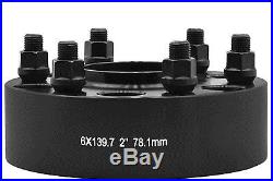 4 CHEVY 6x5.5 BLACK HUB CENTRIC 2 THICK WHEEL SPACERS ADAPTERS 78.1 HUB BORE