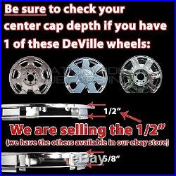 4 Cadillac Deville DTS Chrome Gold Wheel Center Hub Caps 5 Lug Rim Cover Hubs RG