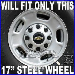 4 Chevy Silverado 2500 3500 HD 17 8 Lug CHROME Wheel Skins Rim Covers Hub Caps