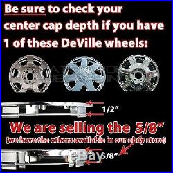 4 Eldorado Deville DTS Chrome Gold Wheel Center Hub Caps 5 Lug Rim Cover Hubs RG