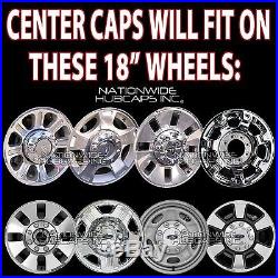 4 Ford F250 F350 SD 4x4 Chrome Wheel Center Hub Caps 8 Lug Rim Lug Cover Hubs
