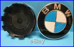 4 Genuine Wheel Center Cap & Emblems BMW OEM# 36136783536 67 mm 2.7 Push-On DIY