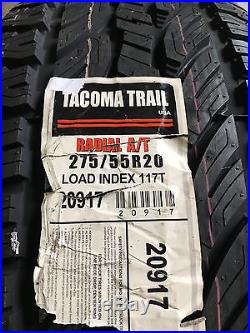 4 NEW 275 55 20 OWL Tacoma Trail A/T All Terrain Tires Free Shipping 275/55R20