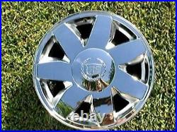 4 NEW Chrome Cadillac CENTER CAPS fit OEM Deville Eldorado SLS DHS DTS Wheels