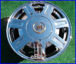 4 NEW Chrome Gold VOGUE Wheel CENTER CAPS OEM spec Cadillac Deville Eldorado SLS