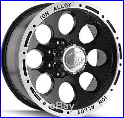4-NEW ION 174 15x8 5x4.75 -27mm Black Wheels Rims