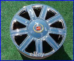 4 NEW OEM Logo Chrome Gold REAL CADILLAC DTS Deville Eldorado Wheel CENTER CAPS