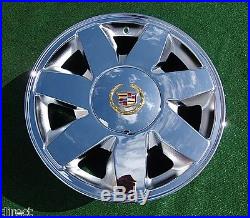 4 NEW OEM Logo Chrome Gold REAL CADILLAC DTS Deville Eldorado Wheel CENTER CAPS