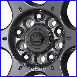 4 New 17X7.5 45 Offset 4x100 KONIG Backbone Black Wheels/Rims 17 Inch