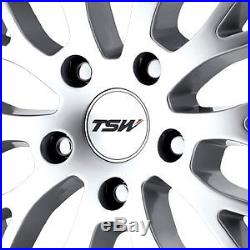 4 New 17X8 35 Offset 5x100 TSW Snetterton Silver Wheels/Rims 17 Inch