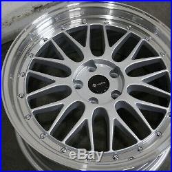 4-New 19 Vors VR8 Wheels 19x8.5/19x9.5 5x114.3 35/35 Silver Staggered Rims 73.1