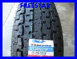 4 New ST 205/75R15 Freestar Radial Trailer Tires 8 Ply 2057515 205 75 15 R15 D