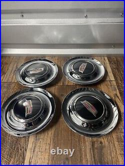 4 PC For Cadillac Hub Caps Center Spinner Dawn Floating Silver 202224262830