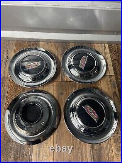 4 PC For Cadillac Hub Caps Center Spinner Dawn Floating Silver 202224262830