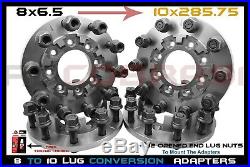 4 Pc 8 To 10 Lug 8x6.5 To 10x285.75 MM Wheel Adapters 22.5 24.5 Semi Wheels