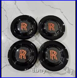 4 Pc Rolls Royce Floating Black & Orange Wraith Dawn Wheel Center Caps Set Of 4 4 Pc Rolls Royce Floating Black & Orange Wraith Dawn Wheel Center Caps Set Of 4