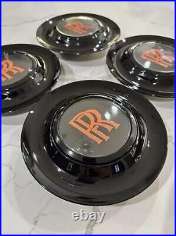 4 Pc Rolls Royce Floating Black & Orange Wraith Dawn Wheel Center Caps Set Of 4 4 Pc Rolls Royce Floating Black & Orange Wraith Dawn Wheel Center Caps Set Of 4