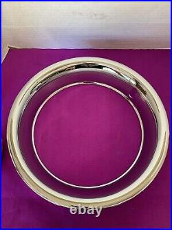 4 STAINLESS TRIPLE CHROME PLATED BEAUTY RINGS FOR THE ORIGINAL 15x8 RALLY WHEELS