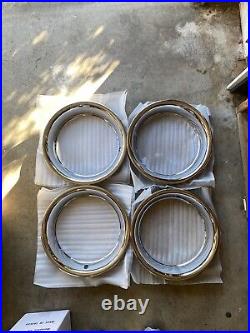 4 STAINLESS TRIPLE CHROME PLATED BEAUTY RINGS FOR THE ORIGINAL 15x8 RALLY WHEELS