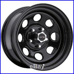 4-Vision 85 Soft 8 15x7 5x4.75 -6mm Gloss Black Wheels Rims 15 Inch