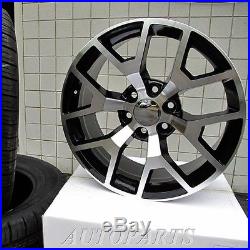 4 Wheels Black Machined 20 inch Rims & Lug Nuts For GMC Sierra Chevy Trucks USA