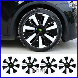 4 X Hubcaps Caps Rim Cover For Tesla Model Y 2020-2021 19 Wheel Hub Black White