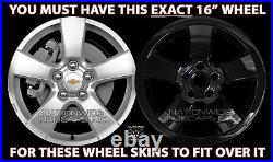 4 for Chevrolet Cruze LT 2011-15 Black 16 Wheel Skins Hub Caps Full Rim Covers