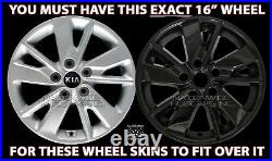 4 for Kia Optima LX 2016 17 2018 16 Black Wheel Skins Hub Caps Alloy Rim Covers