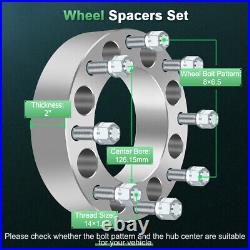 4 pcs Wheel Spacers Adapter 8x6.5 to 8x180 2 Thick 50mm 14x1.5 For Chevy & GMC