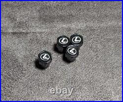 4pc Black Hex Lexus Emblem Car Wheels Air Metal Valve Stem Caps Cover