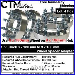 4x 1.5 Thick 8x180mm 125mm C. B Wheel Adapter Spacer Fit GMC CHEVY 2500/3500 SRW