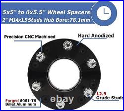 4x 2 5x5 to 6x5.5 Wheel Adapter Spacer for GMC Chevy 5 Lug adapter 6 Lug Wheels