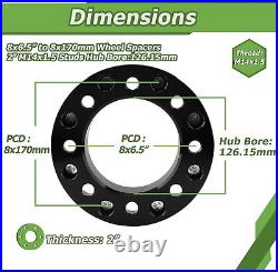 4x 2 8x6.5 to 8x180 Wheel Adapters For Chevy Silverado GMC Sierra 2500 3500 HD 4x 2 8x6.5 to 8x180 Wheel Adapters For Chevy Silverado GMC Sierra 2500 3500 HD