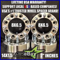 4x 8 Lug Wheel Spacers 8x6.5 2 Inch Fits Silverado 2500 3500 Hd Duramax 14x1.5