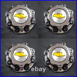 4x Chevy CHROME 8 Lug Center Caps AVALANCHE SUBURBAN SILVERADO 2500 3500 9597163