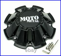 4x NEW Moto Metal Gloss Black Wheel Center Caps with Screws 5/6/8 Lug MO962 MO200