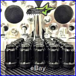5x100 To 5x114.3 Conversion Kit Fr-s Brz Wrx 25mm +20 Black Spline Race Lug Nuts