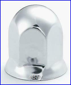 60 Chrome Rounded Lug Nut Covers With Flanges For 1-1/8 Lug Nuts