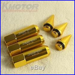 60mm Gold 20PCS M12X1.5 Cap Spiked Extended Tuner Aluminum Wheels Rims Lug Nuts