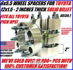 6X5.5 Lug Centric Wheel Spacers For Toyota 4Runner Tacoma 2 Inch (50mm) 6x139.7