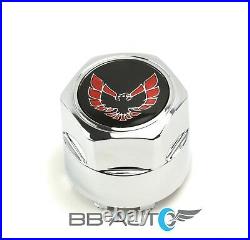 77-81 Firebird Trans Am Snowflake Turbo Aluminum Wheel Center Caps Red Bird New