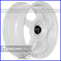 AVID. 1 AV-08 15x6.5 Gloss White 4x100 +35 Wheels (Set of 4) Spoon Style JDM Rims