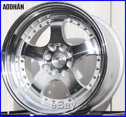 Aodhan Ah03 16X8 4X100/114.3 Et15 Silver Machined Face And Lip (Set Of 4 Rims)