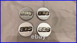BBS Genuine Wheel Center Caps 70mm Emblem Platinum Silver 56.24.190 Set Of 4pcs
